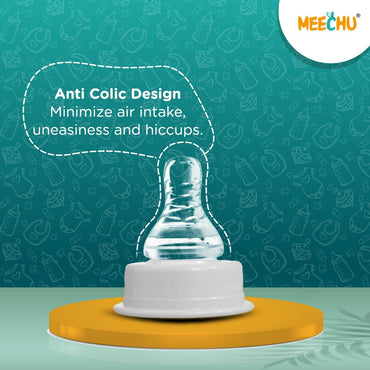 Meechu Baby Premium Feeding Bottle With Anti - Colic Spiral Nipple 250ml (Pack of 1) | BPA & BPS Free - Meechu