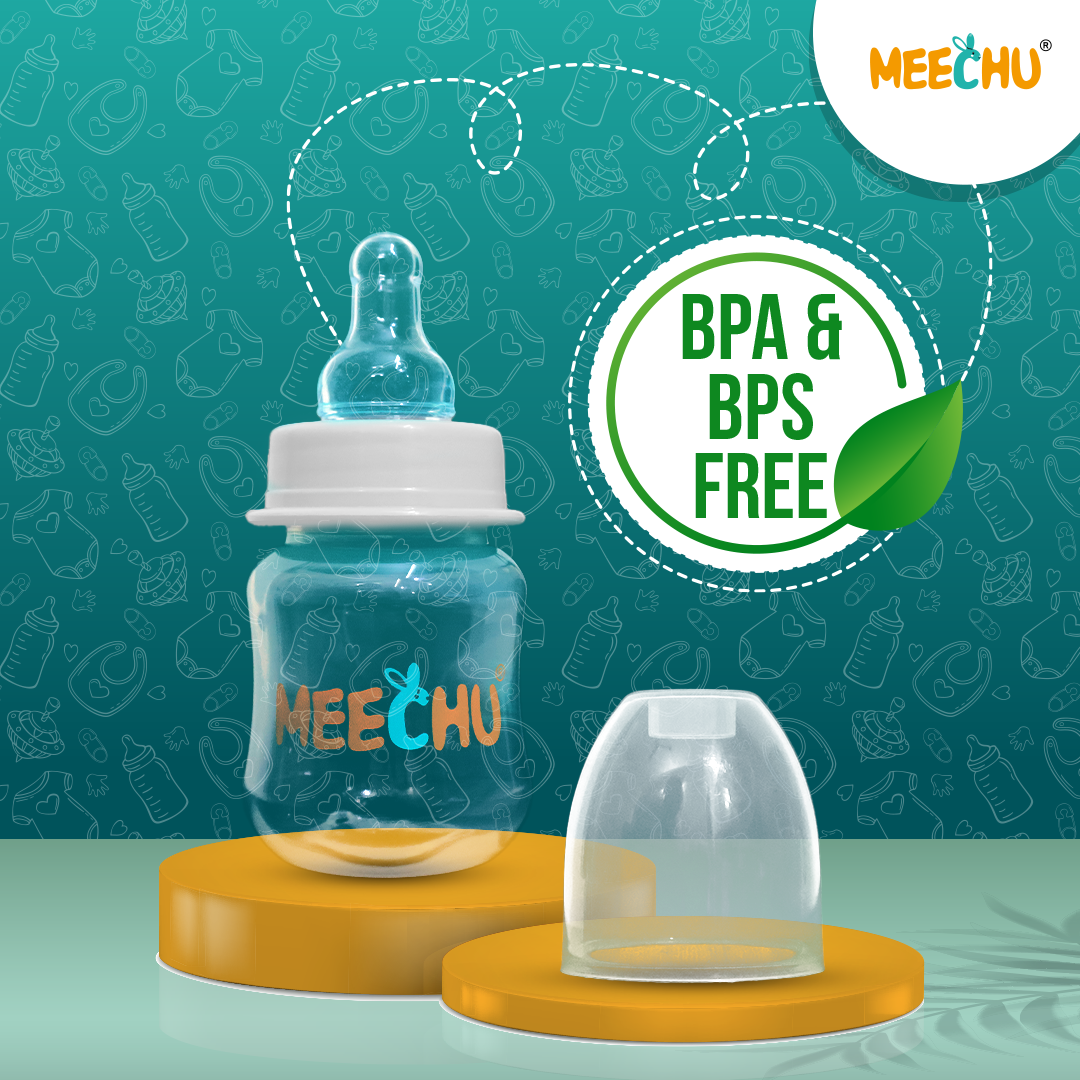 Meechu Baby Feeding Bottle With Anti-Colic Nipple 60ml (Pack of 1) | BPA & BPS Free