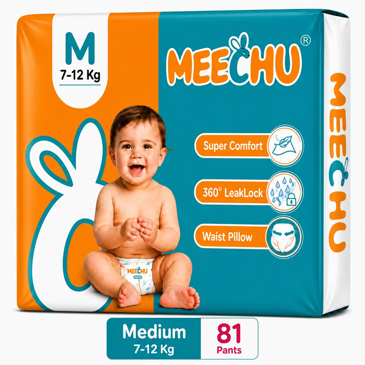 Meechu Medium Pant Style Diapers (7-12Kgs)