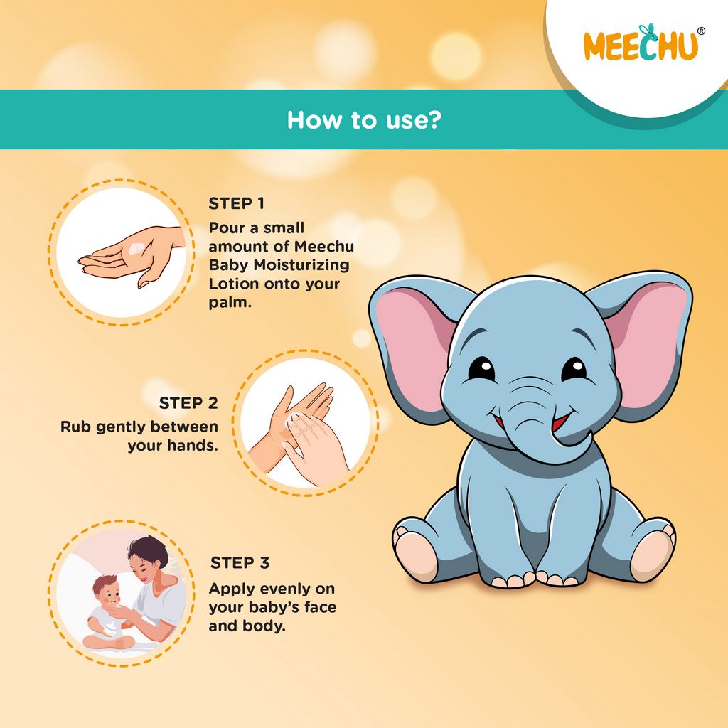 Meechu Baby Moisturizing Daily Lotion - 200ml | Enriched with Shea Butter, Cocoa Butter, Coconut Oil & Aloe Vera - Meechu