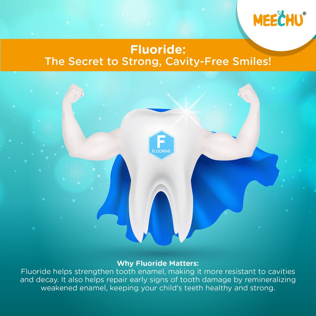 Meechu Baby Toothpaste Strawberry Flavour 80g | 550 ppm Fluoride | 2 - 6 years kids - Meechu