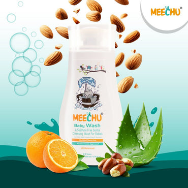 Meechu Baby Body Wash 200ml | Tear - free | Sulphate Free | pH Balanced - Meechu