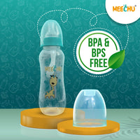Meechu Baby Premium Feeding Bottle With Anti - Colic Spiral Nipple 250ml (Pack of 1) | BPA & BPS Free - Meechu