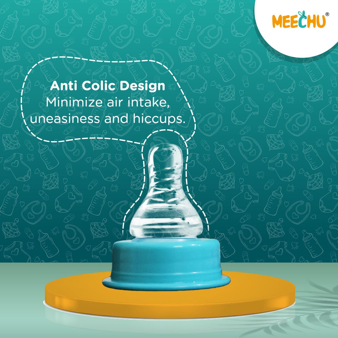 Meechu Baby Premium Feeding Bottle With Anti - Colic Spiral Nipple 250ml (Pack of 1) | BPA & BPS Free - Meechu