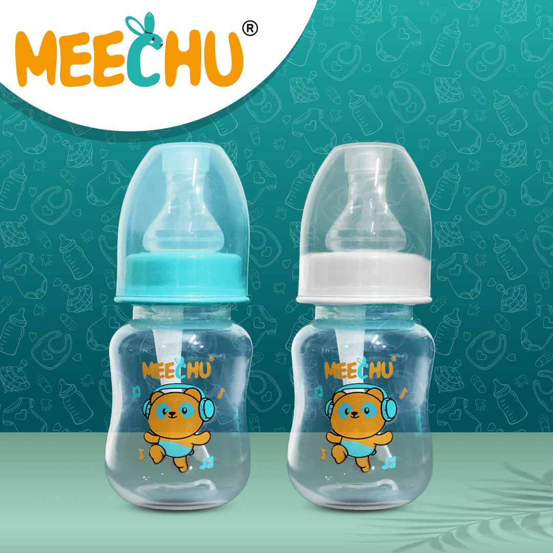 Meechu Baby Premium Feeding Bottle With Anti-Colic Spiral Nipple 125ml