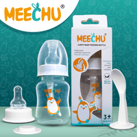 Meechu Baby Feeding Bottle With Anti - Colic Nipple 125ml (Pack of 1) | BPA & BPS Free - Meechu