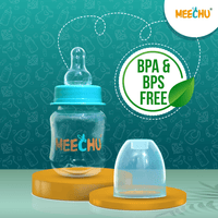 Meechu Baby Feeding Bottle With Anti - Colic Nipple 60ml (Pack of 1) | BPA & BPS Free - Meechu