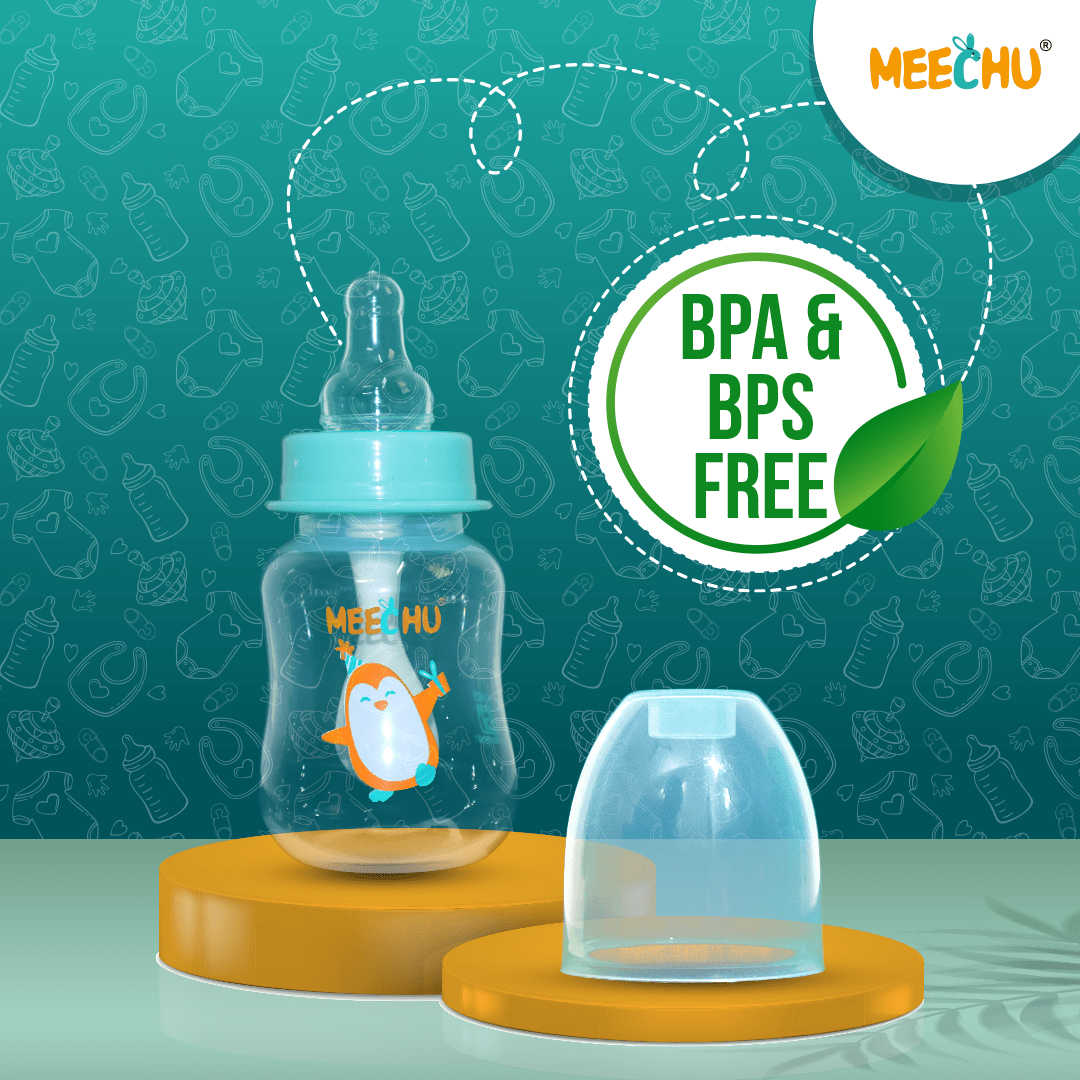 Meechu Baby Feeding Bottle With Anti - Colic Nipple 125ml (Pack of 1) | BPA & BPS Free - Meechu