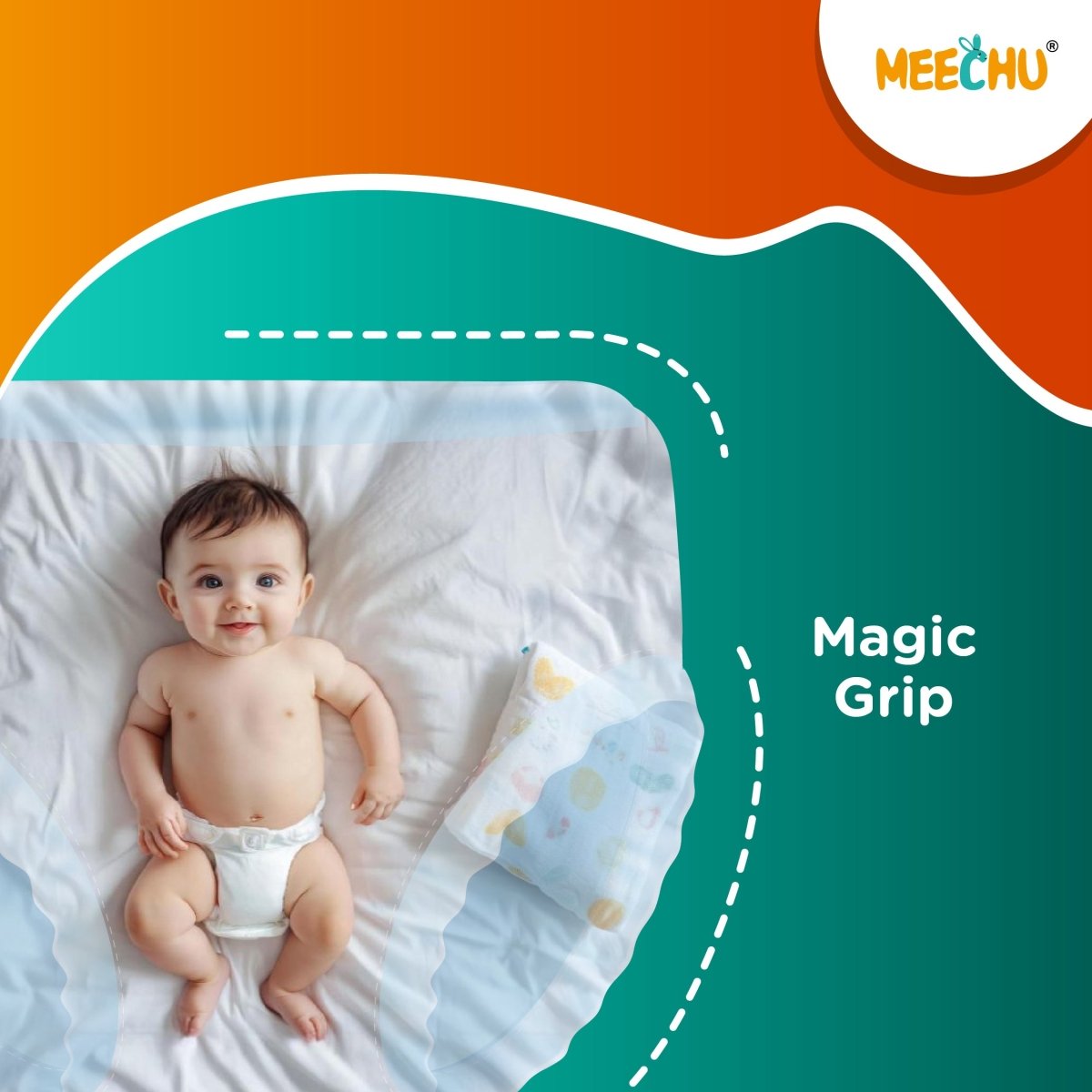 Meechu Premature Baby Diapers(1 - 2.5Kg) | Anti - rash |3D Leak Guard | Magic Grip - Meechu
