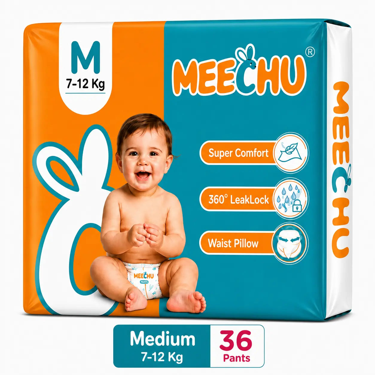 Meechu Medium Pant Style Diapers (7-12Kgs)