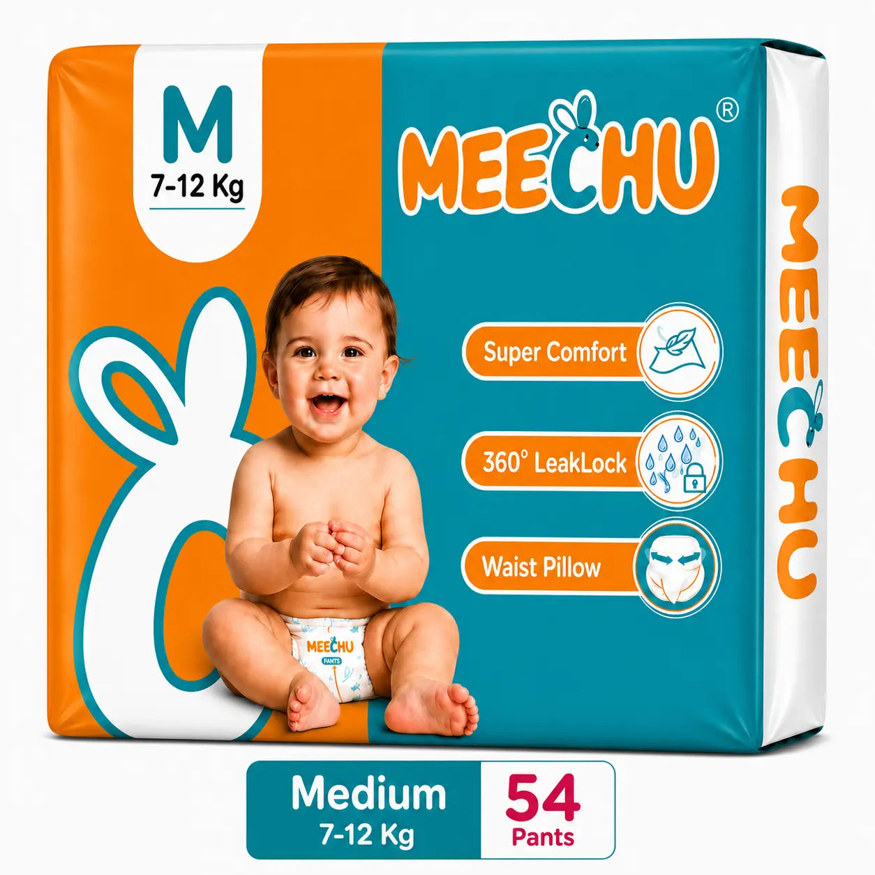 Meechu Medium Pant Style Diapers (7-12Kgs)