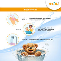 Meechu Baby Gel Bar | Green Apple, Orange, Strawberry | pH Balanced | 75gx3