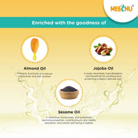 Meechu Baby Hair & Massage Oil - 100ml| Enriched With Almond, Sesame Oil, Jojoba Oil & Vitamin E, - Meechu