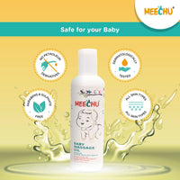 Meechu Baby Hair & Massage Oil - 100ml| Enriched With Almond, Sesame Oil, Jojoba Oil & Vitamin E, - Meechu