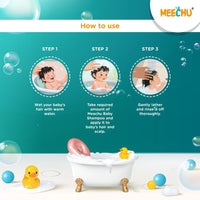 Meechu Baby Shampoo 200ml |Tear - free| Sulphate Free| pH Balanced| Hypo - allergenic - Meechu