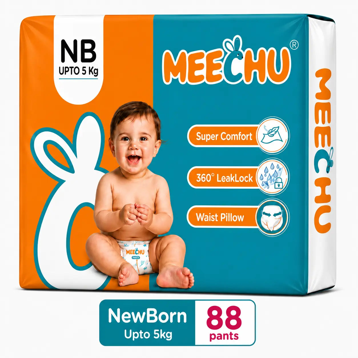 Meechu New Born Pant Style Diapers (Up to 5Kgs)