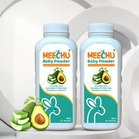 Meechu Baby Powder 100g (Pack of 2) With the Goodness of Aloe Vera & Avocado