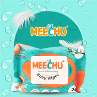 Meechu Baby Wet Wipes, pH Balanced, Mild Fragrance, Alcohol Free, 24pcs - Meechu