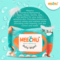 Meechu Baby Wet Wipes, pH Balanced, Mild Fragrance, Alcohol Free, 24pcs - Meechu